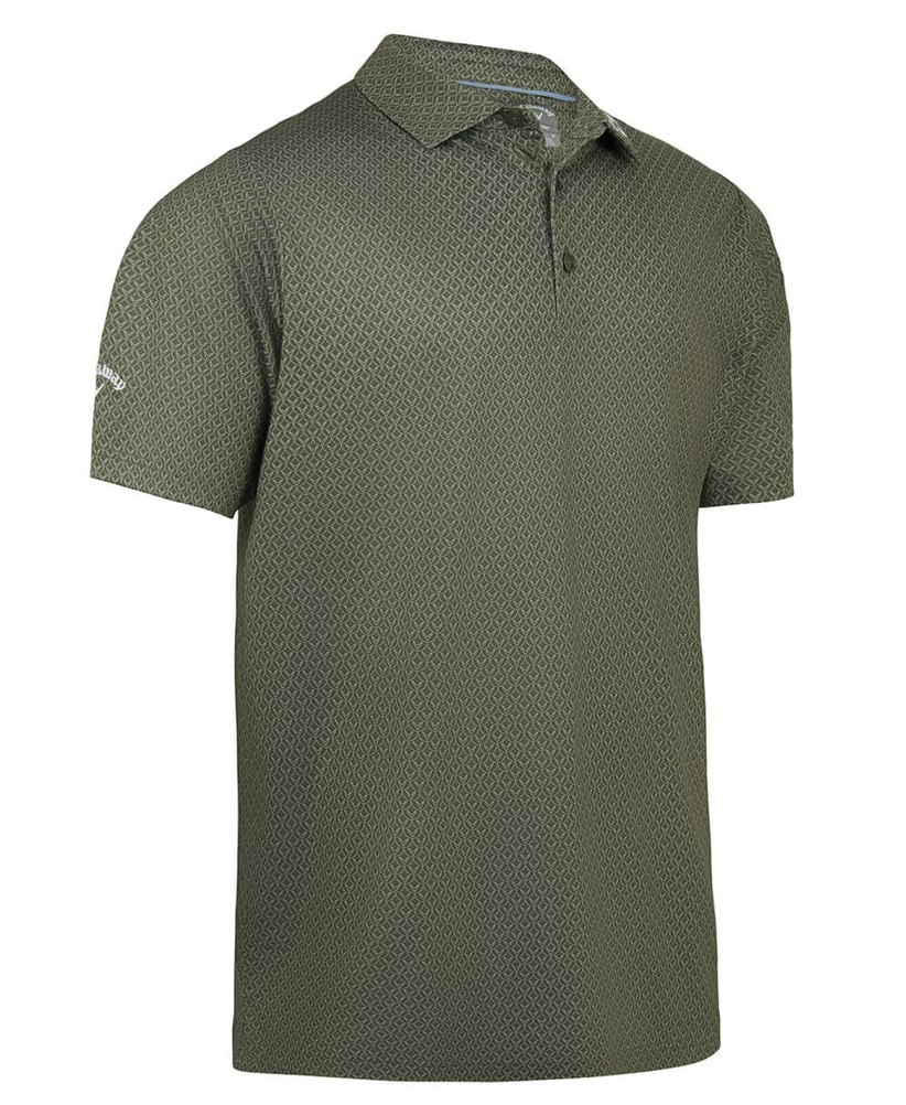 Callaway Golf Mens Trademarked Stitched Print Recycled Polo Shirt - CGKFC044