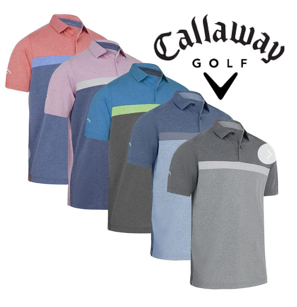 Callaway Golf Mens Soft Touch Colour Block Solid Recycled Polo Shirt - CGKSC096
