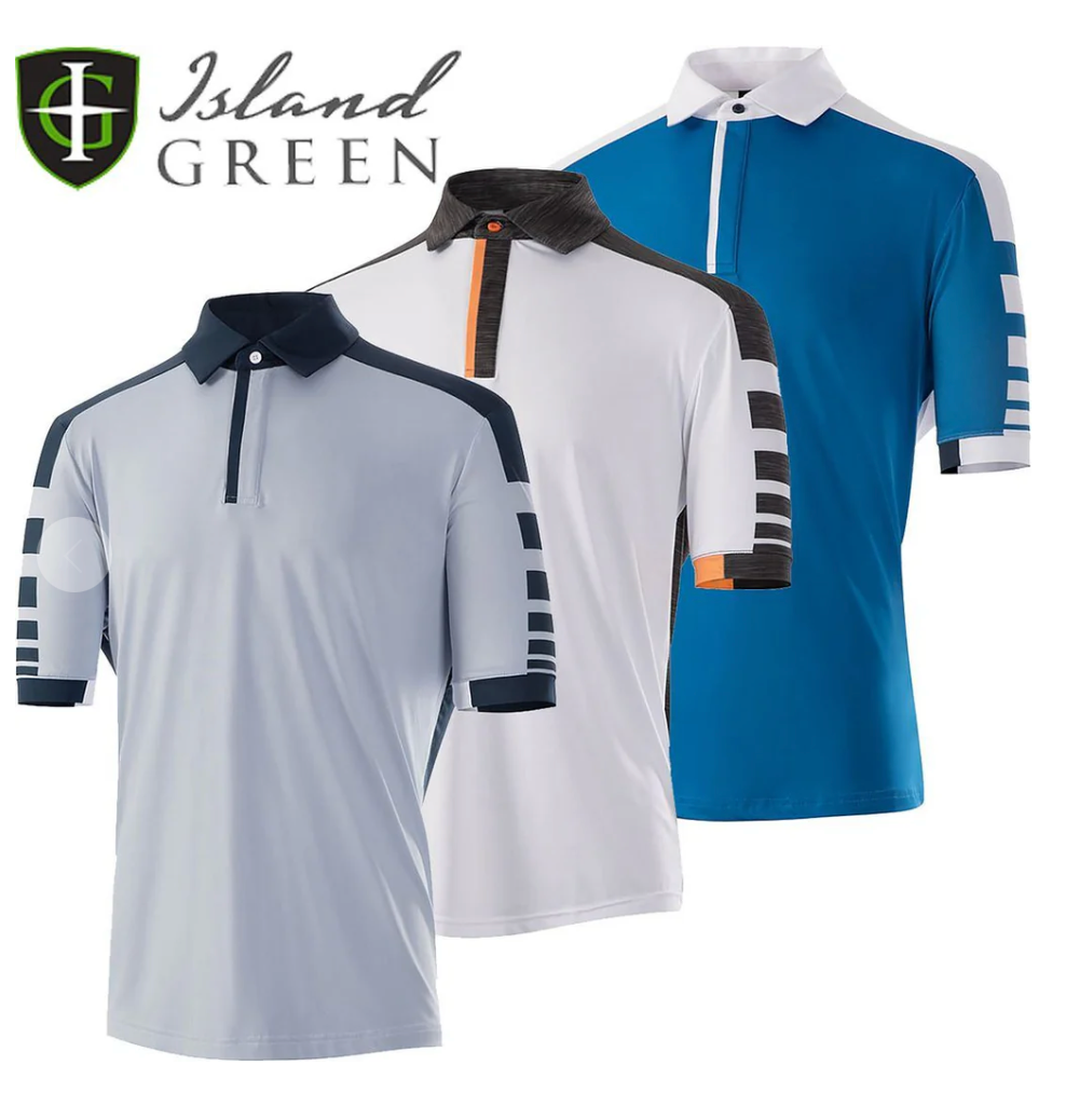 Island Green Golf Men’s Panelled Polo Shirt  - IGTS2217