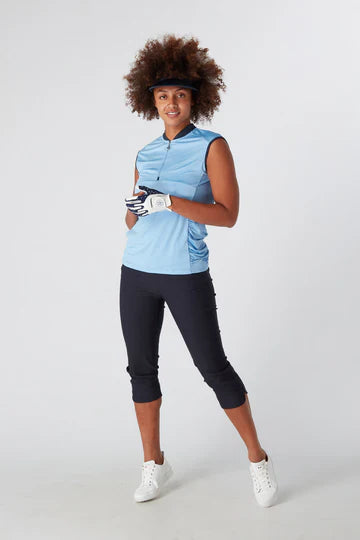 Swing Out Sister Christy Sleeveless Tranquil Blue Polo Top