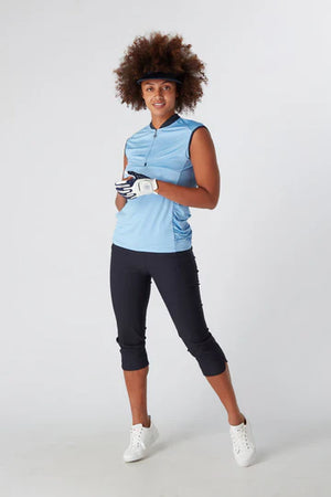 Swing Out Sister Christy Sleeveless Tranquil Blue Polo Top