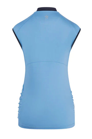Swing Out Sister Christy Sleeveless Tranquil Blue Polo Top