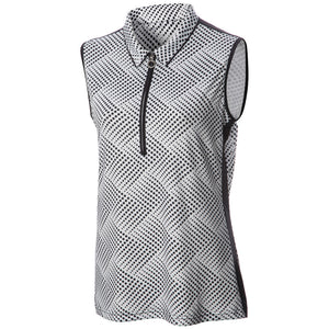 JRB Women's Golf Fashion Shirt - White Spot Print - Sleeved or Sleeveless