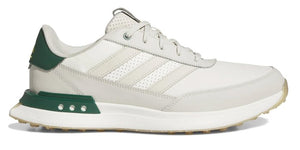 ADIDAS S2G Leather Spikeless Golf Shoes - Off White/Alumina/Collegiate Green (IH8522)