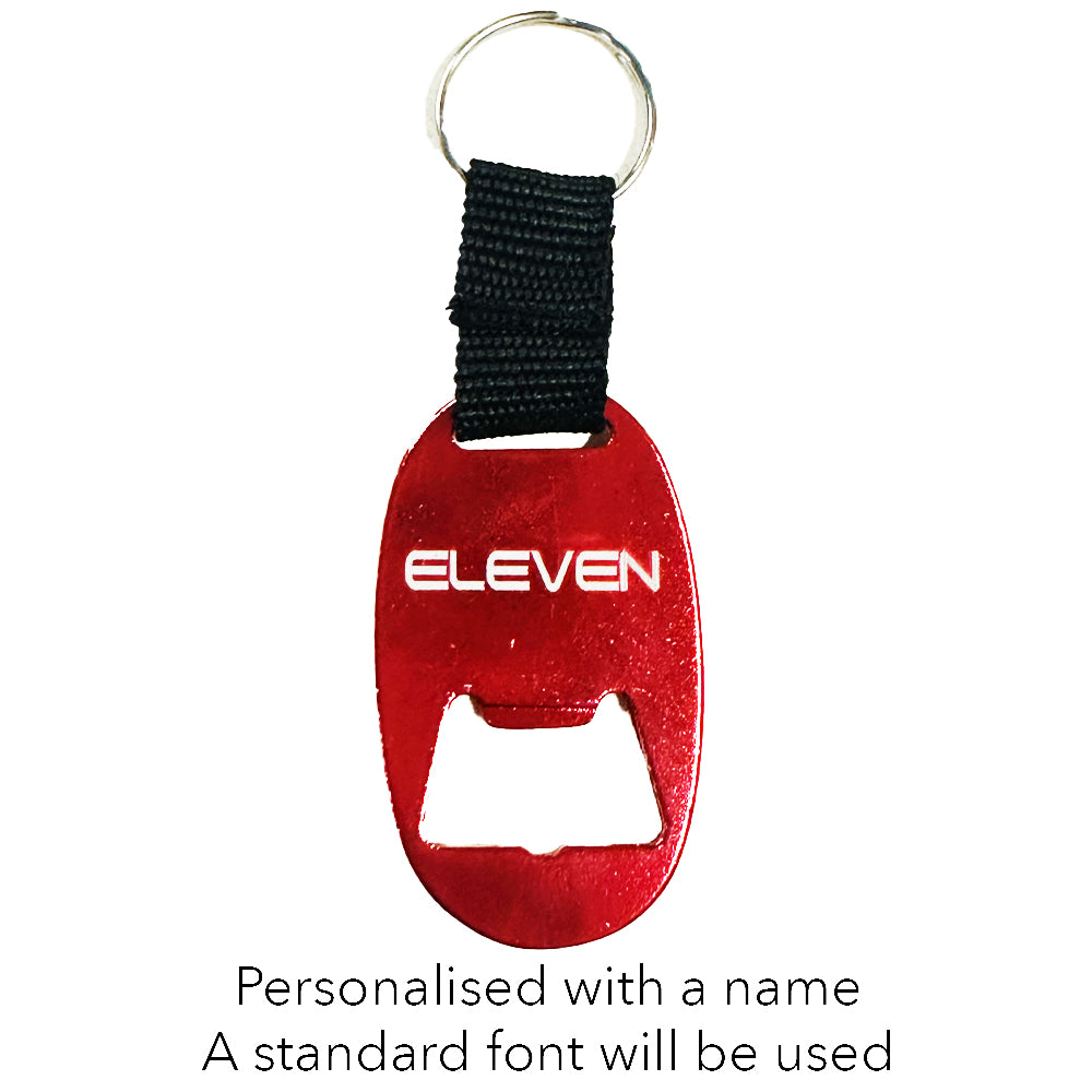 Personalised Red Flat Metal Keychain Bottle Opener