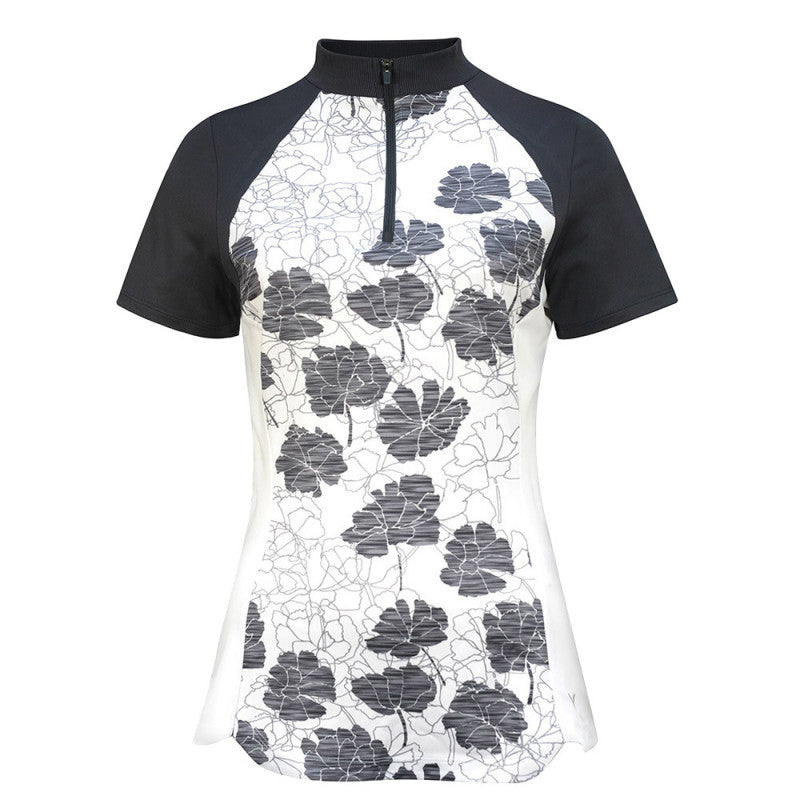 CALLAWAY LADIES TEXTURE FLORAL GOLF POLO - Brilliant White - CGKSD012⛳️