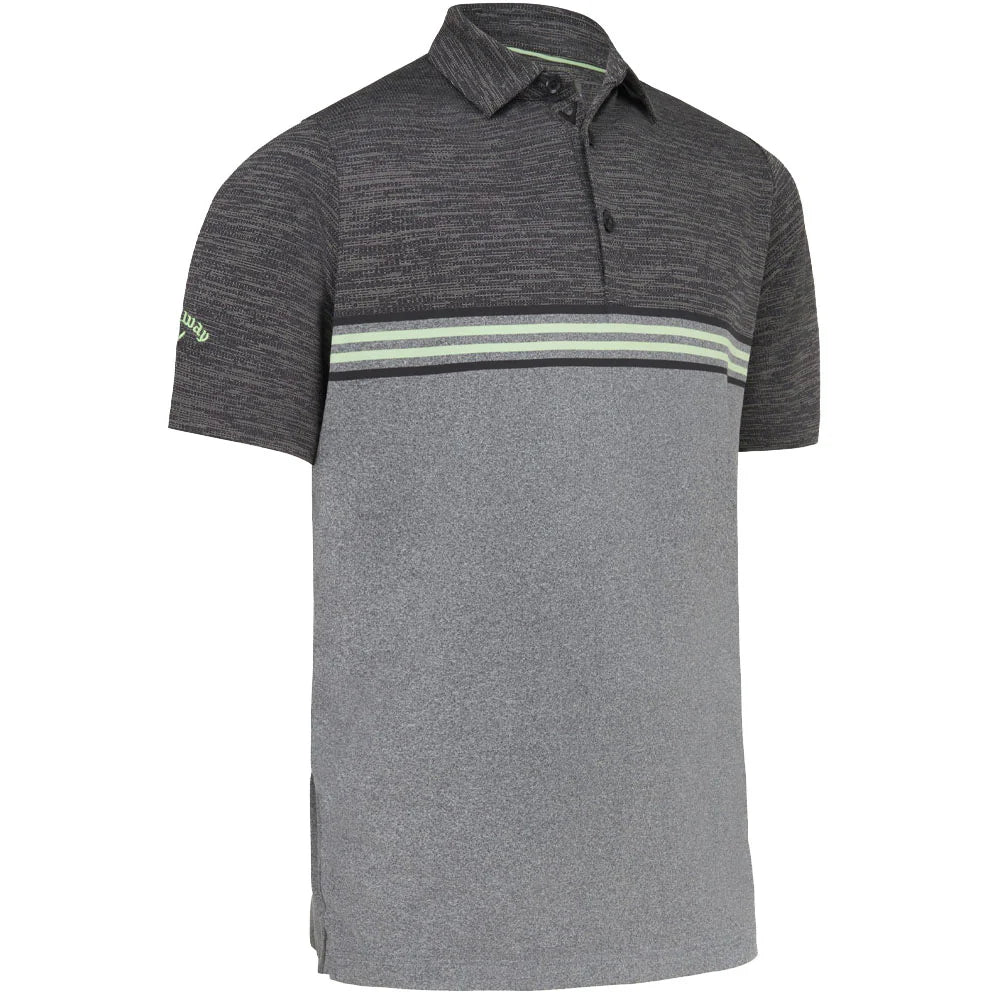 Callaway HEATHERED CHEST STRIPE POLO Caviar - CGKSC0R6 ⛳️