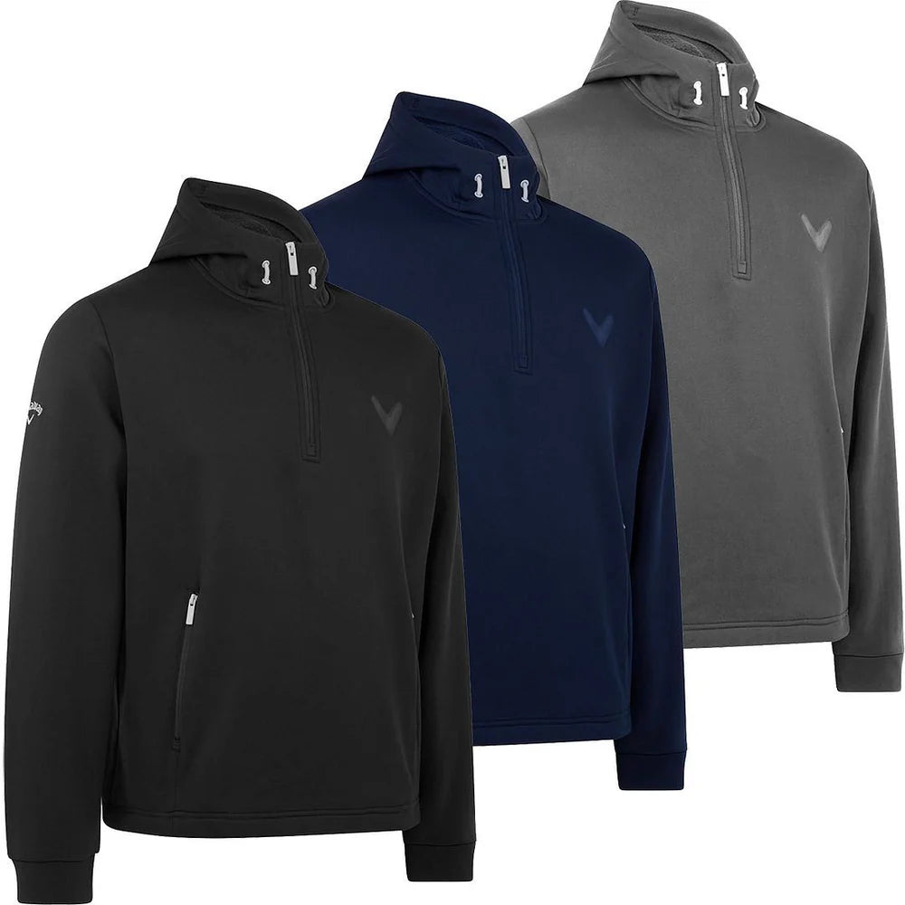 Callaway Mens Aquapel Technical Hoodie SwingTech Thermal 1/4 Zip Golf Hoody - CGKFB0T3⛳️