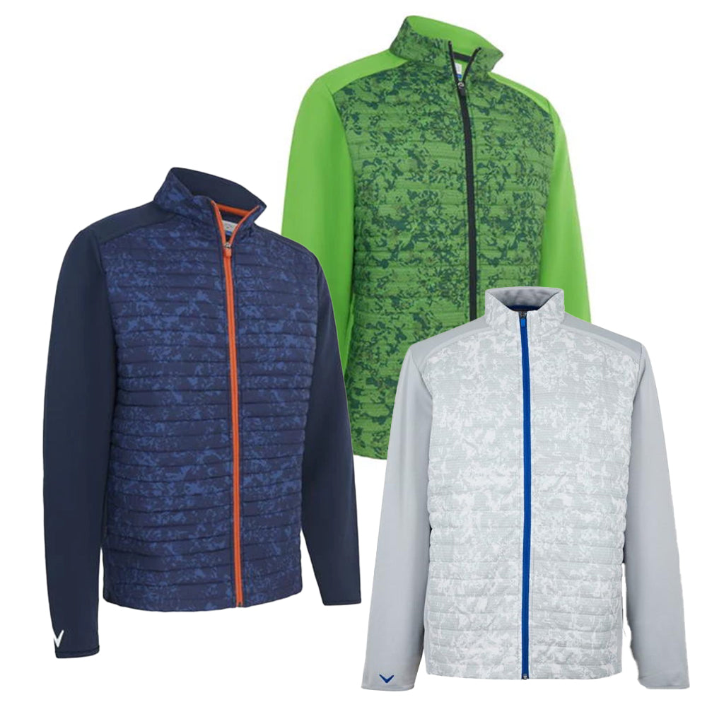 Callaway Mens Abstract Camo Printed Mixed Media Full Zip Jacket - CGJSC031GG⛳️