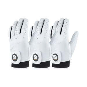 Get A Grip Leather golf gloves with Lycra wrist band - 3 Pack - Right Handed Golfer