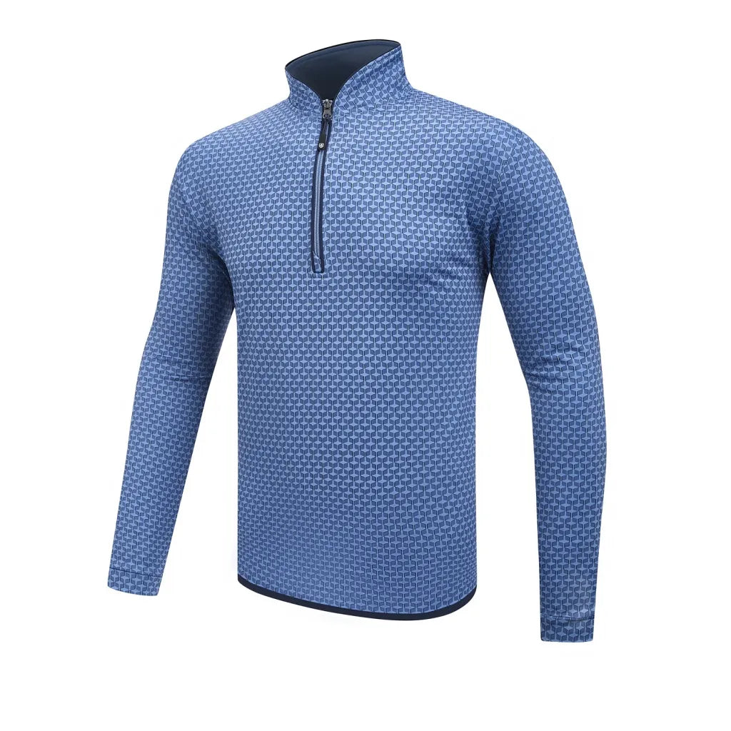 Island Green Geometric 1/4 Zip Midlayer