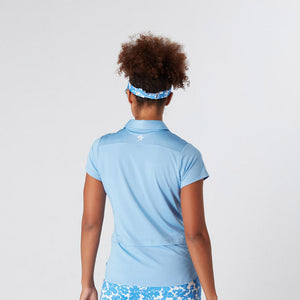 SWING OUT SISTER Amelie Cap Sleeve Polo Tranquil Blue