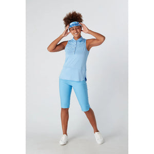 SWING OUT SISTER LADIES AMELIE SLEEVELESS POLO SHIRT Tranquil Blue