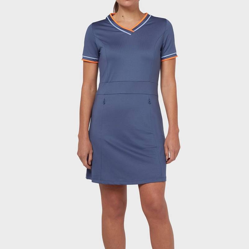 Callaway V-Neck Women's Dress In Blue Indigo - CGDSD005GG⛳️