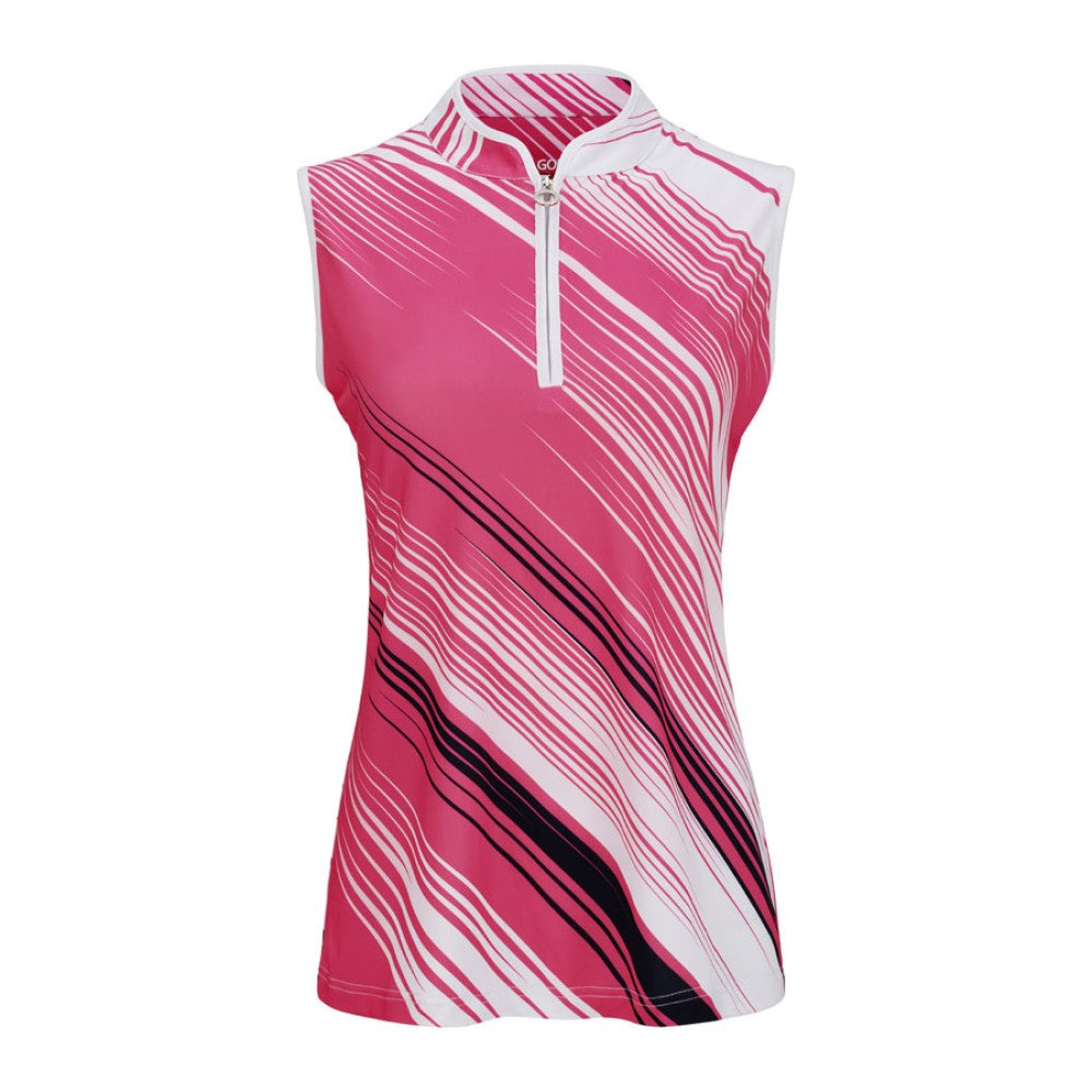JRB Women's Golf Fashion Shirt - Fandango Pink Stripe - Sleeved or Sleeveless⛳️