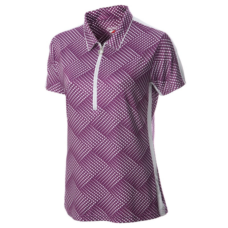 JRB Women's Golf Fashion Shirt - Grape Spot Print - Sleeved or Sleeveless⛳️