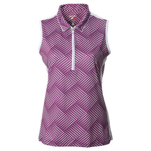 JRB Women's Golf Fashion Shirt - Grape Spot Print - Sleeved or Sleeveless