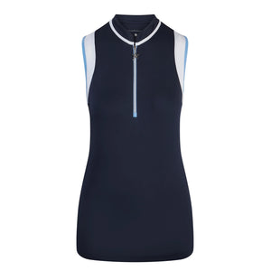Swing Out Sister Alice Ladies Sleeveless Golf Polo Shirt Navy Blazer