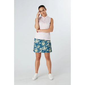 SWING OUT SISTER LADIES AMELIE SLEEVELESS POLO SHIRT CHERRY BLOSSOM