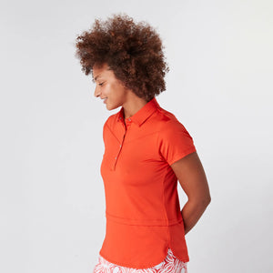 SWING OUT SISTER Amelie Cap Sleeve Polo Luscious Red