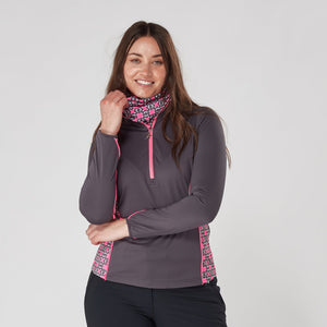 Swing Out Sister Maisy 1/4 Zip Tech Neon Pink