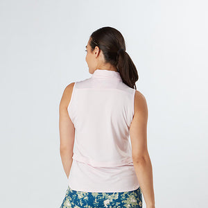 SWING OUT SISTER LADIES AMELIE SLEEVELESS POLO SHIRT CHERRY BLOSSOM
