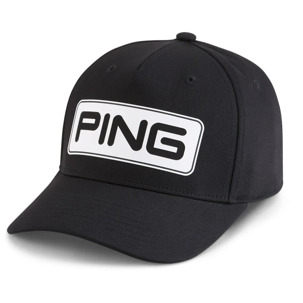 PING Tour Classic Adjustable Golf Cap  Black/White
