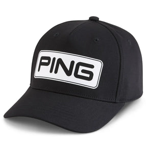 PING Tour Classic Adjustable Golf Cap  Black/White