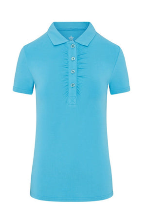 Swing Out Sister ladies golf Lisa Cap sleeve polo Top Dazzling Blue Large