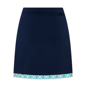Swing Out Sister Milly Patterned Scalloped Skort Dazzling Blue & Emerald
