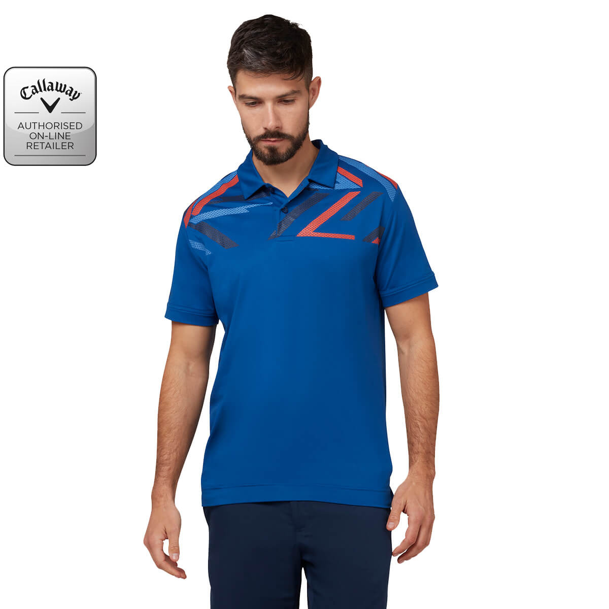 Callaway STREET MURAL TEXTURED PRINT POLO in Limoges Blue - CGKSC024⛳️ MEDIUM ONLY