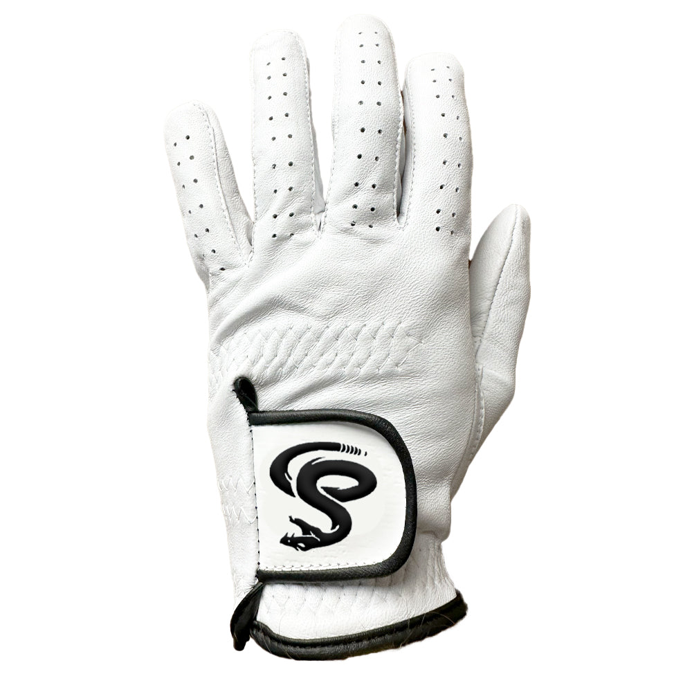 Snake 100% Cabretta Leather Gloves - All White L/H Glove