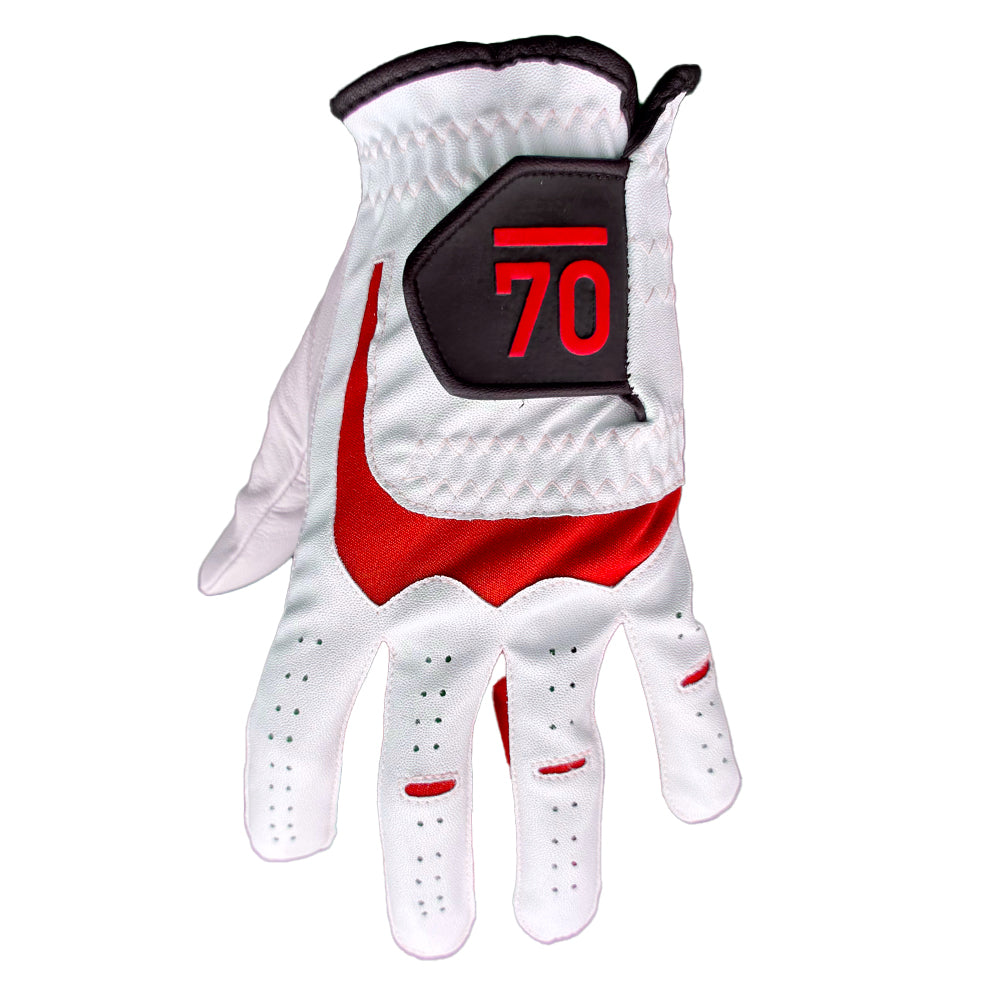 Sub70 Mens Full Cabretta Leather Super Soft L/H Golf Glove - Red Logo Pack of 5!!!