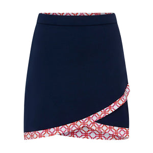 Swing Out Sister Milly Patterned Scalloped Skort Lush Pink & Mandarin