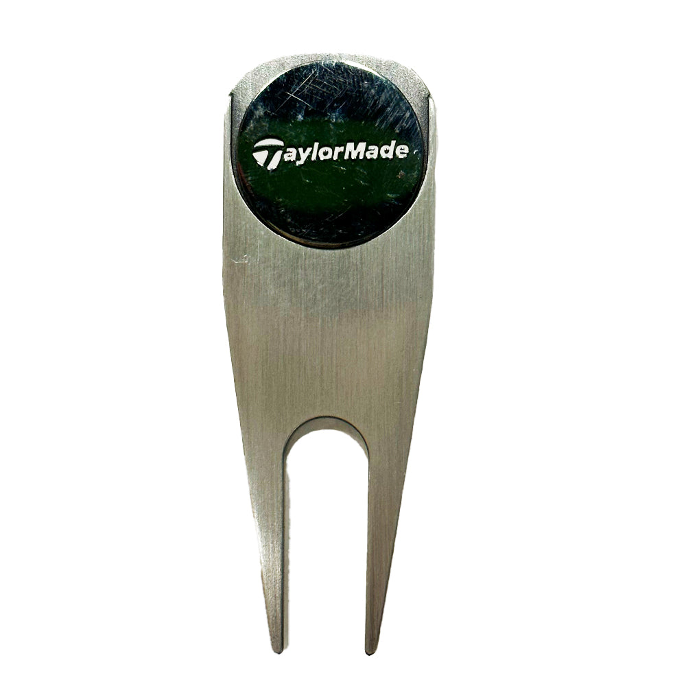 Two Pronged Brushed Steel Divot Tool with Taylormade Ball Marker (RDAP18AS)