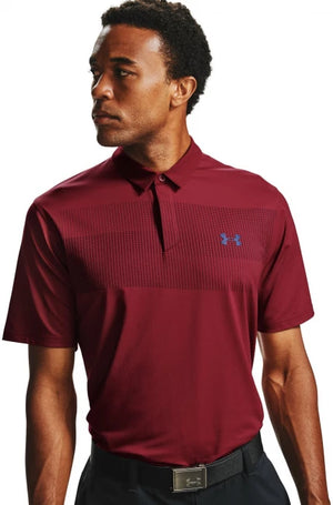 Under Armour Iso-Chill Mens Burgundy Chest Graphic Polo Shirt (651-615)