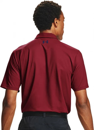 Under Armour Iso-Chill Mens Burgundy Chest Graphic Polo Shirt (651-615)