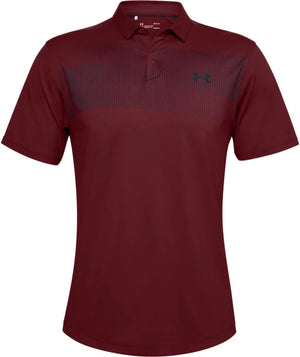 Under Armour Iso-Chill Mens Burgundy Chest Graphic Polo Shirt (651-615)