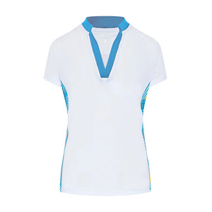 SWING OUT SISTER Lara Cap Sleeve Polo Wave Pattern