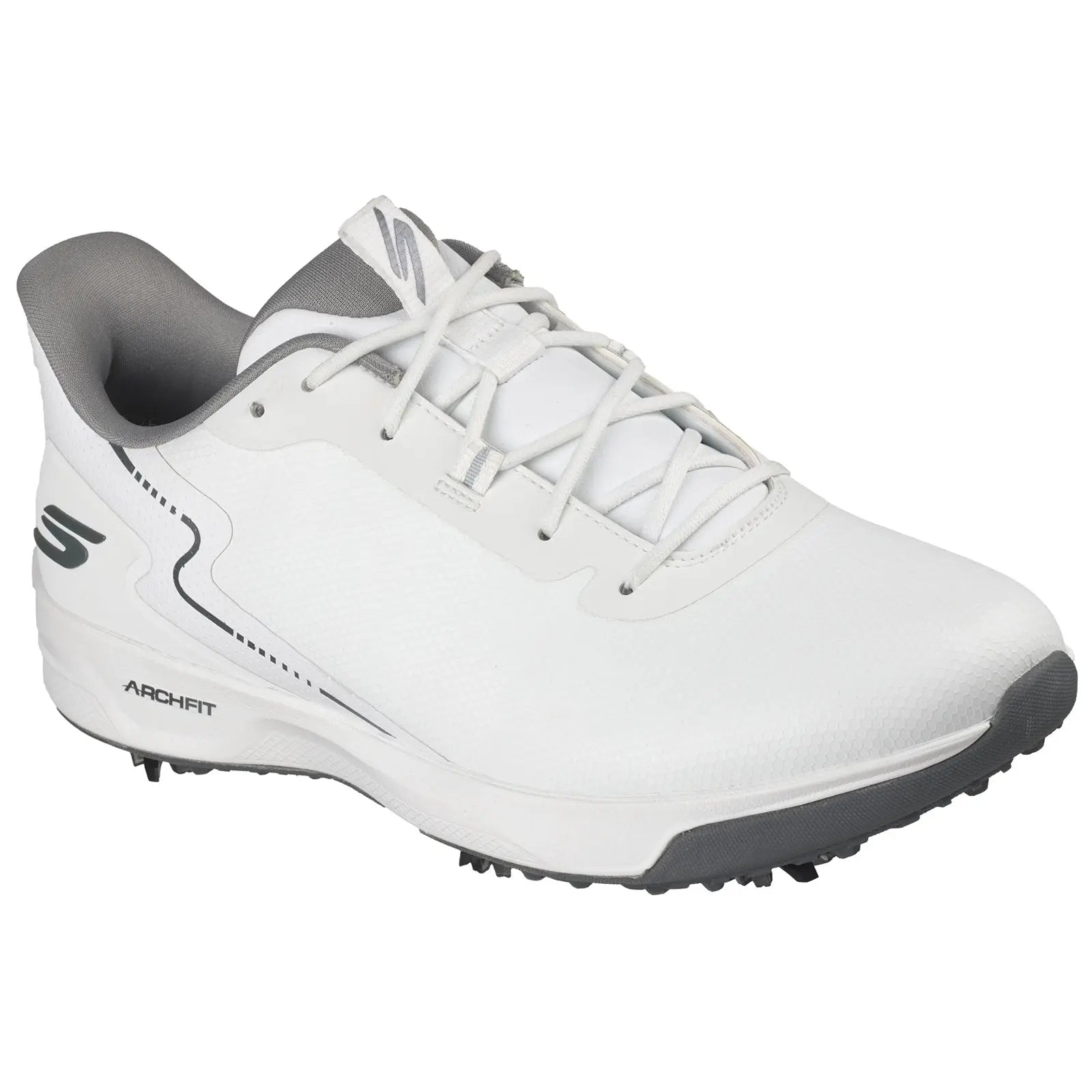 SKECHERS MEN'S GO GOLF ELITE VORTEX RIVAL WATERPROOF SPIKED GOLF SHOES 214139 White