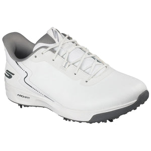 SKECHERS MEN'S GO GOLF ELITE VORTEX RIVAL WATERPROOF SPIKED GOLF SHOES 214139 White