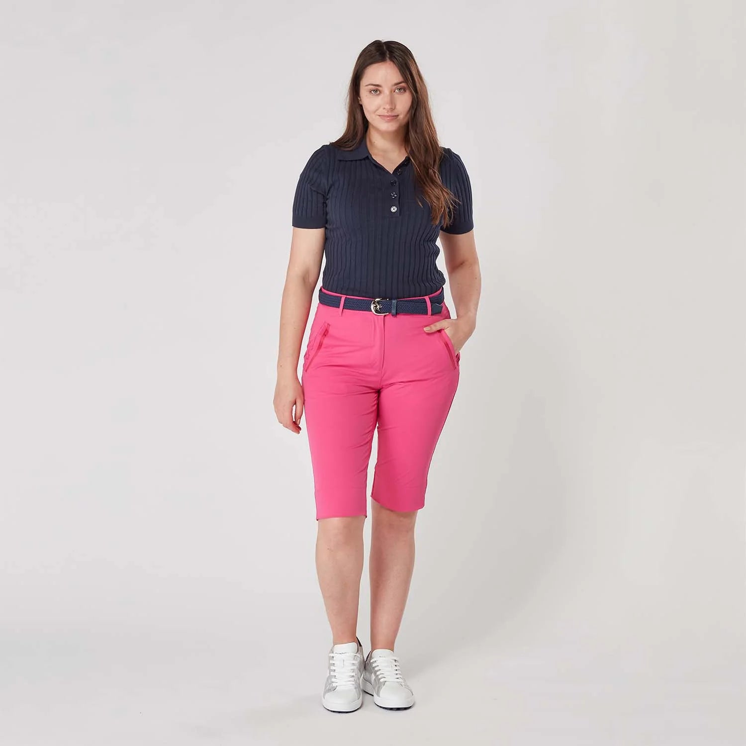 Swing Out Sister Ladies Megan Dri-fit City Shorts Lush Pink