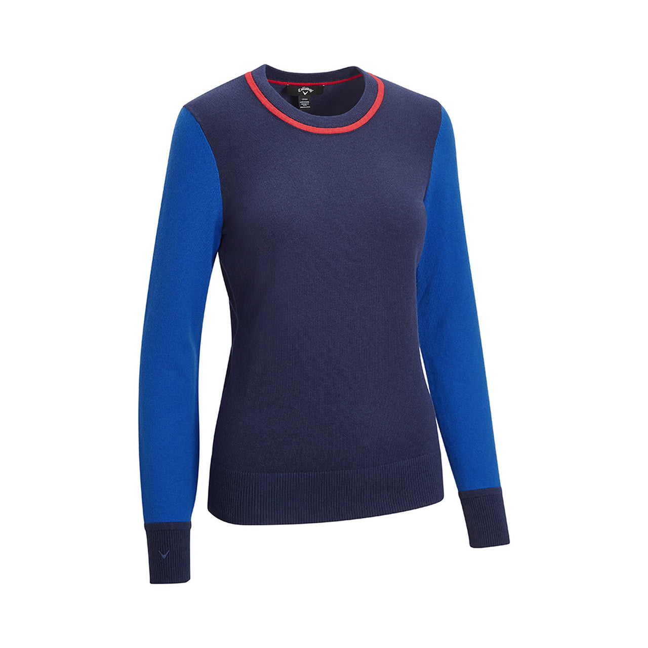Callaway Ladies Cotton Rich Colour Block Crew Neck Sweater - Peacoat - CGGFB078⛳️