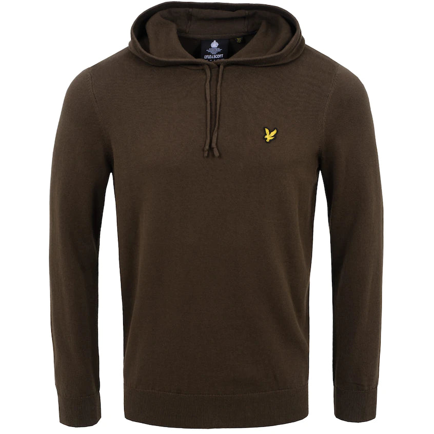 Lyle & Scott Knitted Hoodie - Olive (32698) - XS ONLY⛳️
