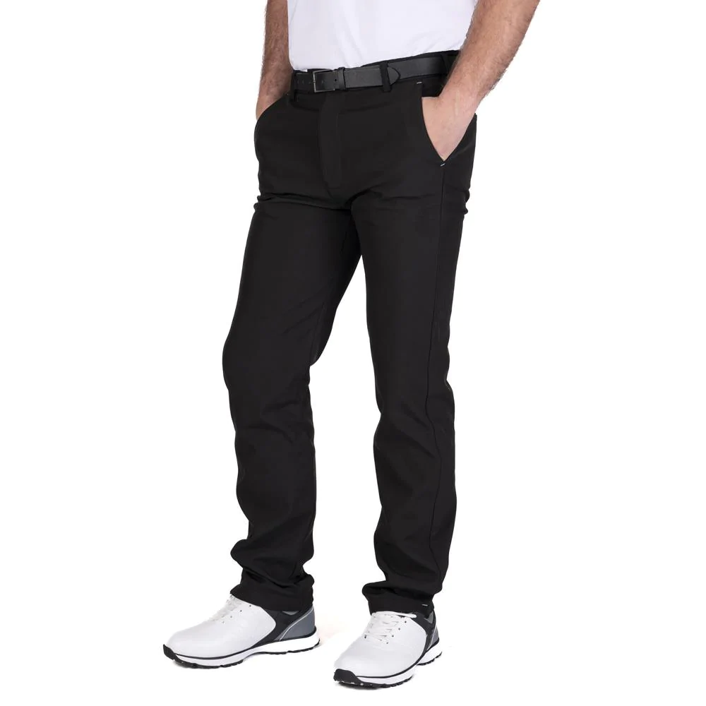 Island Green Tour Stretch Tapered Trousers in Black - IGPNT2066