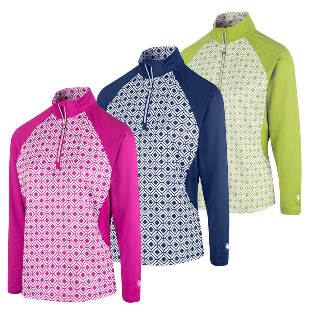 Island Green Womens 2022 1/4 Zip Raglan Sleeve Golf Top Layer - IGLTL2165 - SMALL ONLY!⛳️