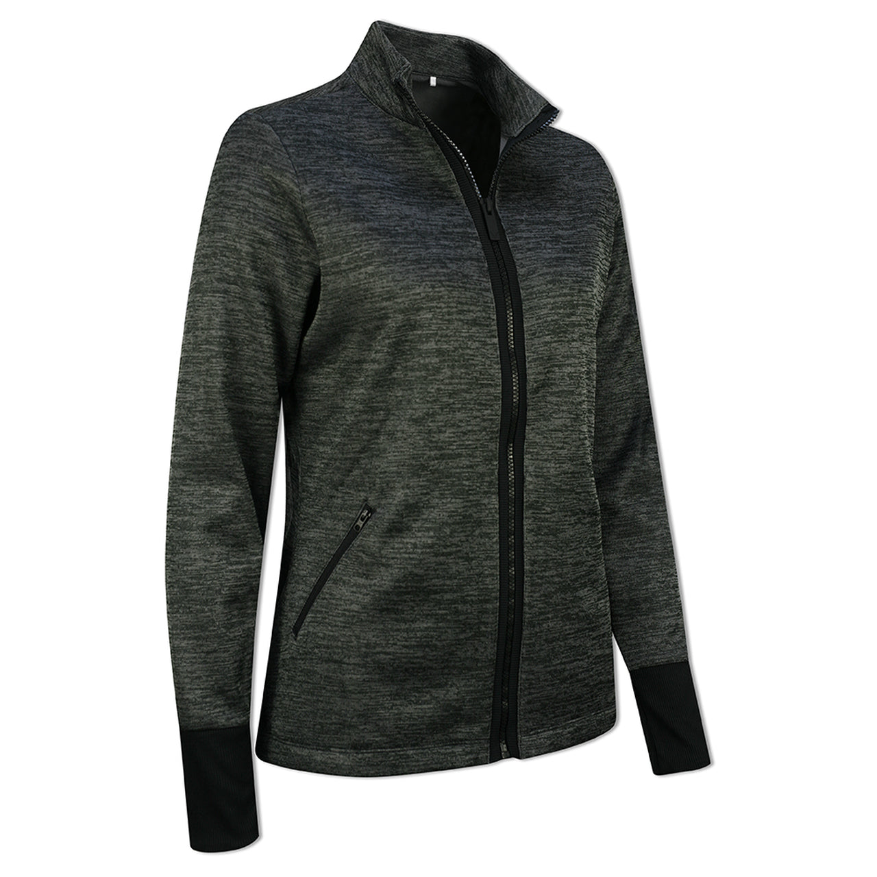 Callaway Ladies Dual Action Full Zip Fleece - Black Heather - CGJFA068⛳️