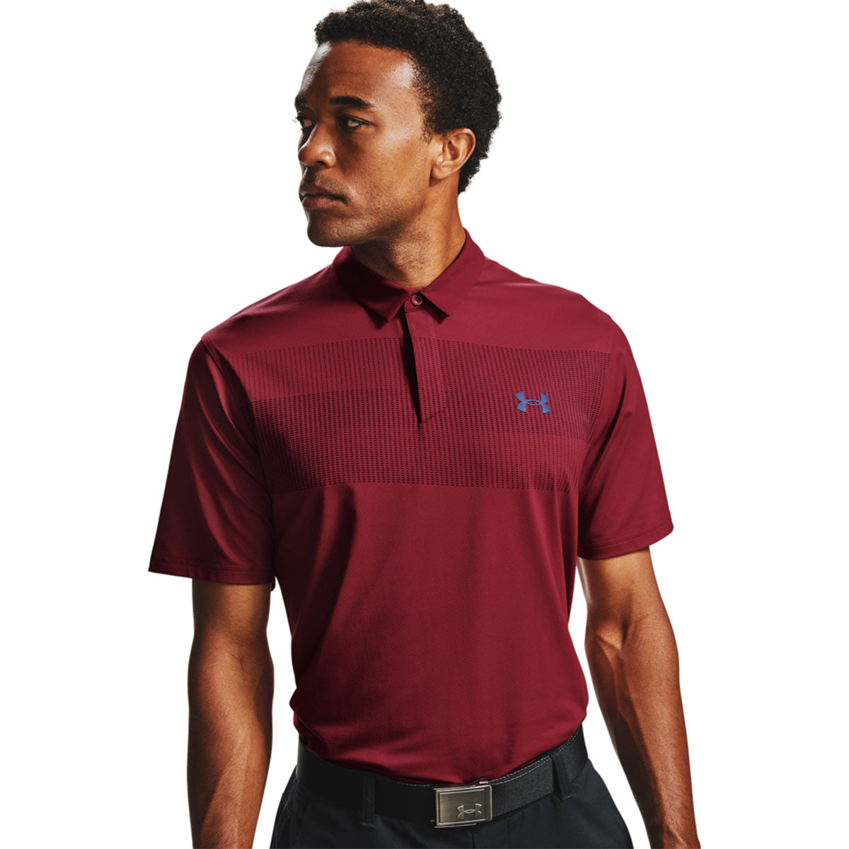 Under Armour Iso-Chill Chest Graphic Polo Shirt - Red - Just Golf