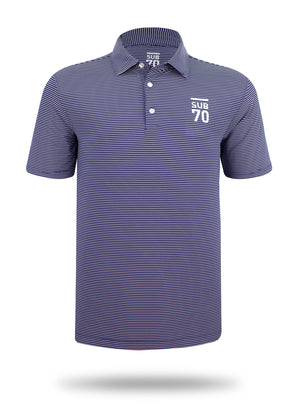 SUB70 Tour Thin Stripe 2.0 Golf Polo Shirt Multi Stretch UPF 30+