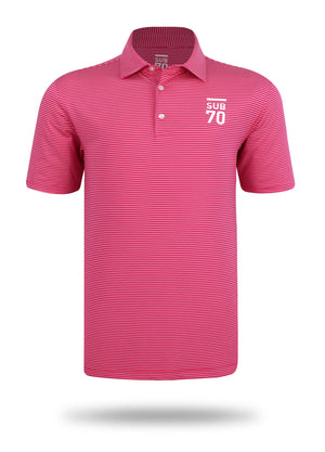 SUB70 Tour Thin Stripe 2.0 Golf Polo Shirt Multi Stretch UPF 30+